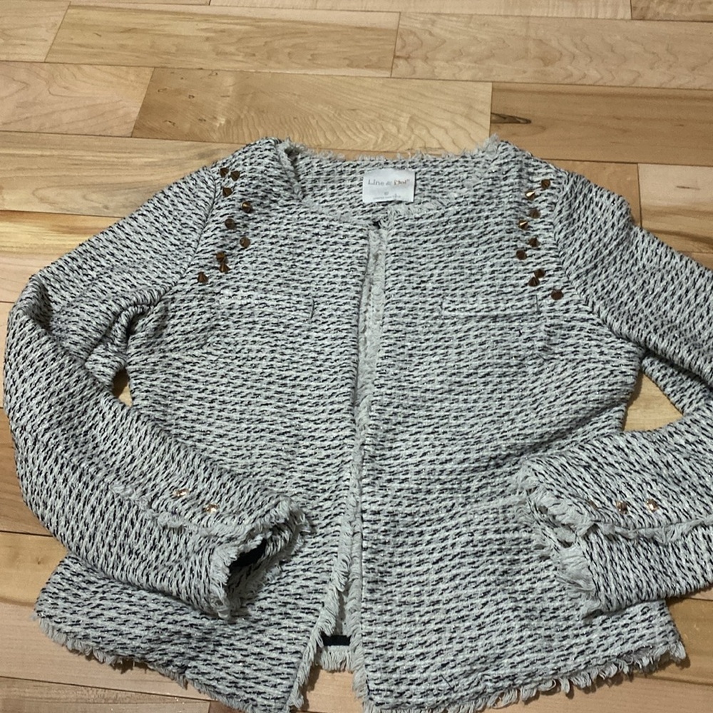 Line and Dot Tweed Sweater Jacket - Picture 3 of 17